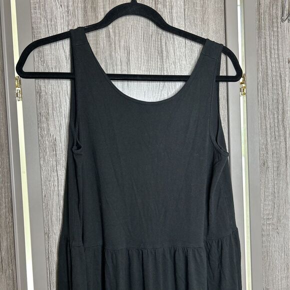 J Crew Tiered Maxi Dress Sleeveless Black Color Size S - Picture 2 of 6